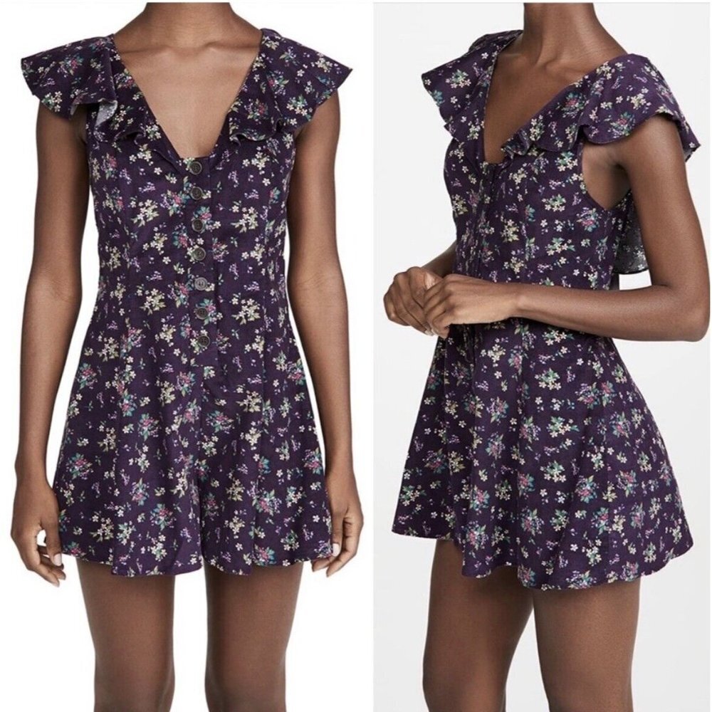 Floral Ruffle Sleeve Jumpsuit - Picture 4 of 12